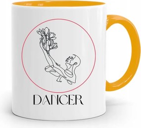 Táncosnőnek Sárga Bögre Születésnapi Ajándéknak, fényképes nyomattal