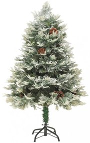 vidaXL zöld PVC és PE megvilágított karácsonyfa fenyőtobozzal 150 cm