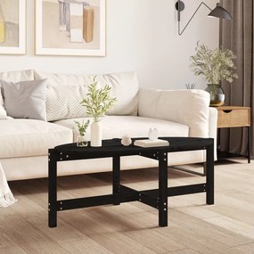 Fekete tömör fenyőfa dohányzóasztal 118 x 63 x 45 cm