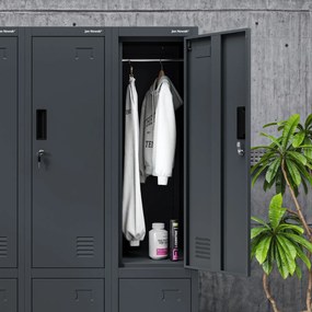 Szociális öltözőszekrény antracit IGOR 1 Plus 316,5 x 1850 x 450 mm