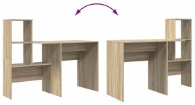Asztal polcokkal sonoma tölgy 131.5 x 50 x 106.5 cm Faanyag