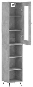 Betonszürke szerelt fa magasszekrény 34,5x34x180 cm