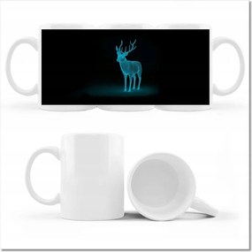 Nyomott mintás bögre Türkiz szarvas