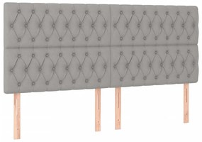 világosszürke szövet LED-es fejtámla 200x7x118/128 cm