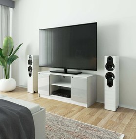 TV asztal Darian (fehér + fényes cappucino). Akció -16%. 1068746