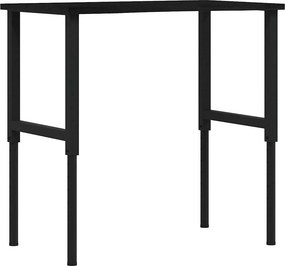 vidaXL sötétbarna tömör tölgyfa munkapad 100 x 60 x (71,5-98) cm