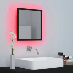 fekete akril LED-es fürdőszobai tükör 40 x 8,5 x 37 cm