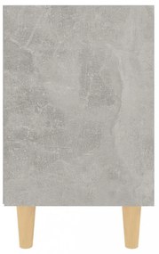 2 db betonszürke éjjeliszekrény tömör fa lábakkal 40x30x50 cm