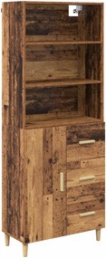 vidaXL Magasfiú fiókkal Öreg fa 69,5 x 32,5 x 180 cm Faanyag