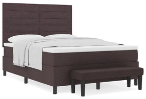 Boxspring ágy matraccal és paddal Sötétbarna 140x200 cm Szövet