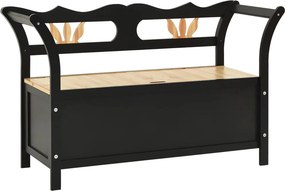 vidaXL fekete tömör fenyőfa pad 107 x 45 x 75,5 cm