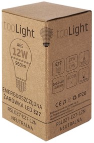 Toolight Szerszámlámpa, LED izzó E27, 12W, 960lm, 4000K semleges fehér, RSL027, OSW-20013