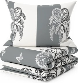 Pamut ágyneműhuzat TIRSO POLY szürke-fehér Ágyneműhuzat mérete: 70 x 90 cm | 140 x 200 cm