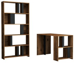 PC asztal polccal Limba (dió + antracit). 1088393