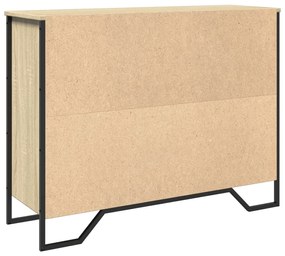sonoma tölgy színű szerelt fa tálalóasztal 97 x 32,5 x 74,5 cm