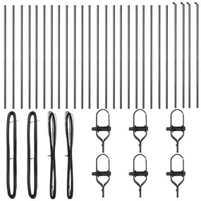 Kerítési Oszlopok 26 db Szürke Ø32 mm 190 cm Horganyzott Acél