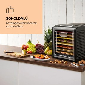 Klarstein Fruit Jerkyu Plus 9, aszalógép, 600-700 W, 35-70 °C, időzítő, 9 emelet