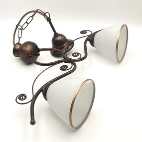 Csillár láncon RETRO 2xE27/60W/230V réz/patinás