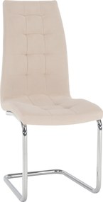 Étkezőszék, bézs Dulux Velvet szövet/króm, SALOMA NEW