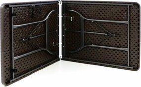 Összecsukható kerti asztal rattan design180 x 75 cm barna