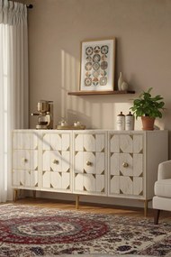 Moka 150 - White, Travertine, Gold