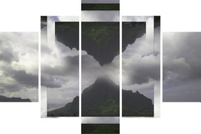 Kép - Hegyek Izlandon, geometrikus kollázs (150x105 cm)