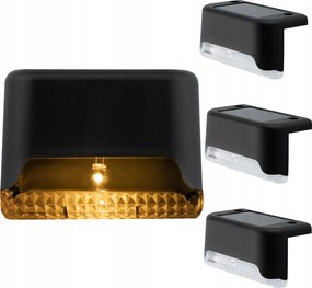 Napelemes Lámpa Kerti Lépcső Lámpatest Led Meleg Fehér 4 Db-os Szett