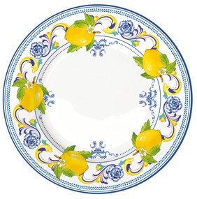 Mediterrán porcelán citromos lapostányér Positano