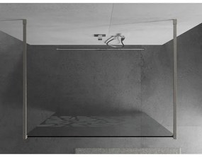 Mexen Kioto, Walk-In zuhanyparaván 120 x 200 cm, 8 mm átlátszó üveg fehér mintás, csiszolt acél profil, 800-120-002-97-85