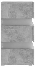 betonszürke szerelt fa LED-es éjjeliszekrény 45 x 35 x 67 cm