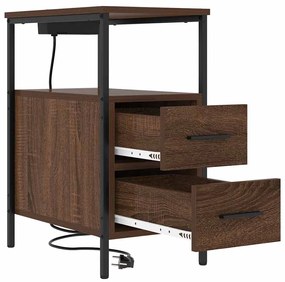 Éjjeli Szekrények 2 pcs barna tölgy 30 x 48 x 61 cm Faanyag