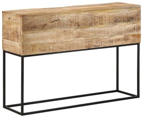 tömör nyers mangófa és vas tálalóasztal 110 x 30 x 75 cm