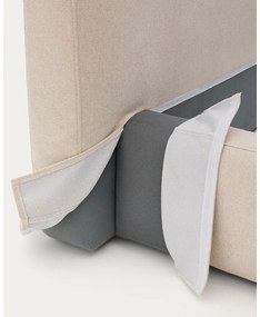 Bézs kárpitozott egyszemélyes ágy ágyrács nélkül 90x200 cm Blok – Kave Home