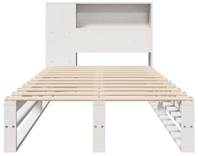 fehér tömör fa könyvespolcos ágy matrac nélkül 100 x 200 cm