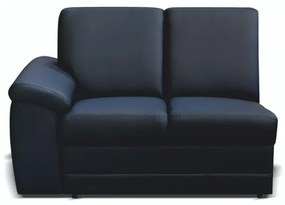 2-személyes kanapé támasztékkal, textilbőr fekete, balos, BITER 2 1B