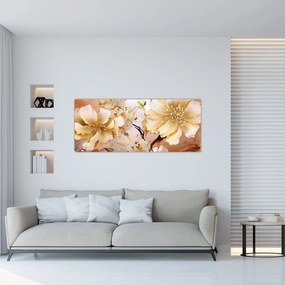Kép - Arany virágok (120x50 cm)