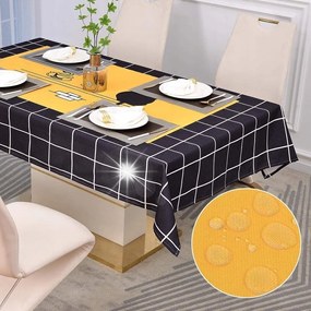 Abrosz asztalra Téglalap alakú Dekoráció 140x180 cm Szín Fekete Macska minta