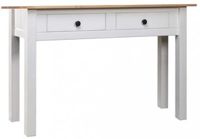 fehér tömör fenyőfa panama konzolasztal 110 x 40 x 72 cm