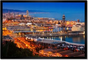 Poszterek keretben 60x40 Barcelona Éjszakai tájkép