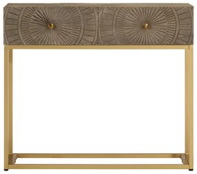 tömör mangófa és vas tálalóasztal 90 x 30 x 76 cm