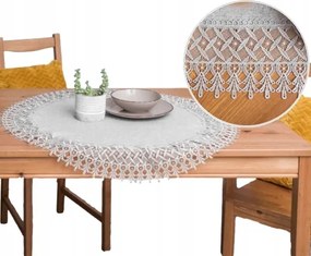 Abrosz Kerek Szürke gipiurával asztalra Kerék 85x85 len utánzat