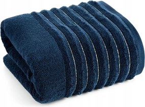 Fürdőlepedő 70X140 sötétkék, arany csíkokkal