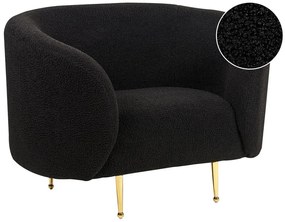Fekete buklé fotel LOEN Beliani