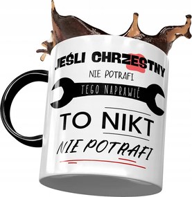 Fekete Bögre Keresztelőre Születésnapra Ajándék Nyomtatott Fotóval