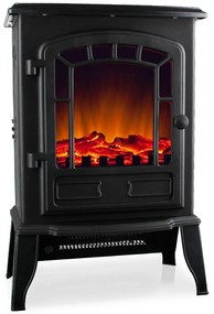 monzana® Elektromos kandalló ventilátoros fűtéssel és lánghatással 2000W Fekete