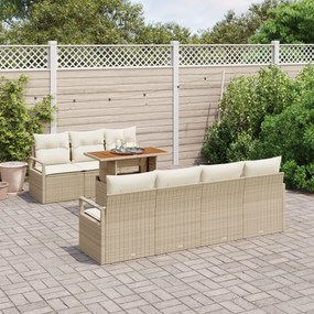Kerti Kanapé Szett 8 pcs Beige és krém 100 x 55 x 73 cm