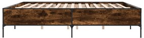 füstös tölgy színű szerelt fa és fém ágykeret 200 x 200 cm
