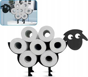 Wc-papír Tartó Állvány Bárány Kos Fekete Fém Több Tekercs