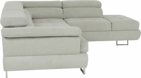 Ülőgarnitúra, világosszürke, szövet, jobbos, BUTON P