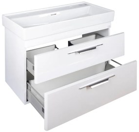 TMP LUX 100D fali fürdőszobabútor - CeraStyle SHARP 37600 DUPLA csaplyukas mosdóval - 100 x 48 cm